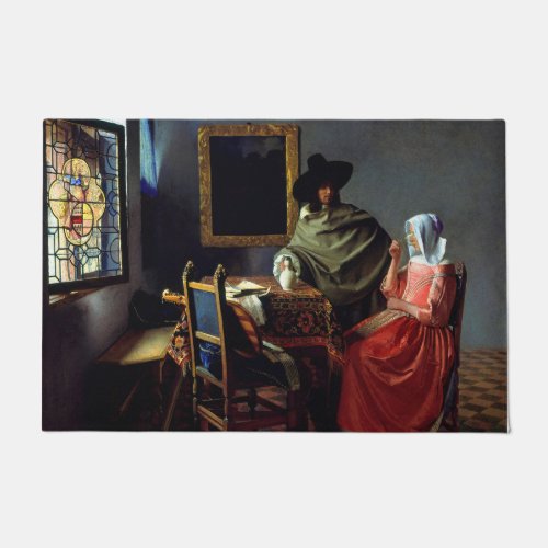 Johannes Vermeer _ The Glass of Wine Doormat