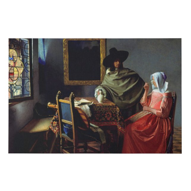 Johannes Vermeer - The Glass of Wine Faux Canvas Print (Front)