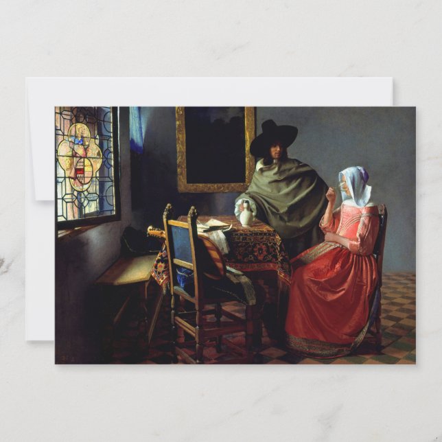 Johannes Vermeer - The Glass of Wine Invitation (Front)