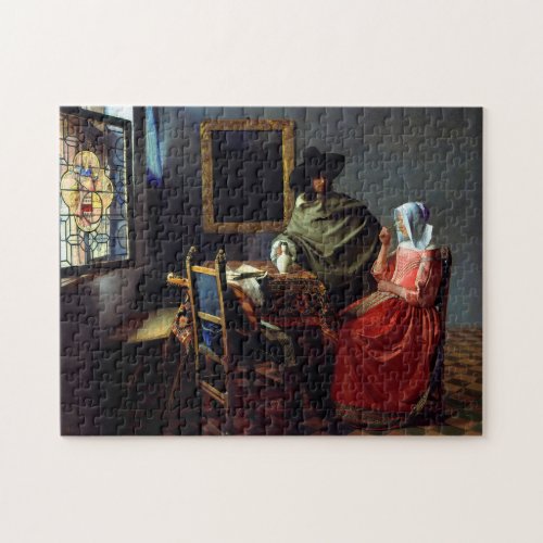 Johannes Vermeer _ The Glass of Wine Jigsaw Puzzle