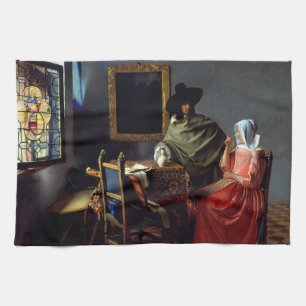 Johannes Vermeer - The Glass of Wine Kitchen Towel