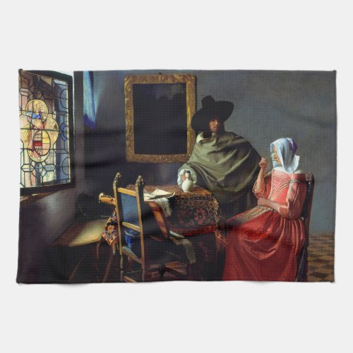 Johannes Vermeer _ The Glass of Wine Kitchen Towel