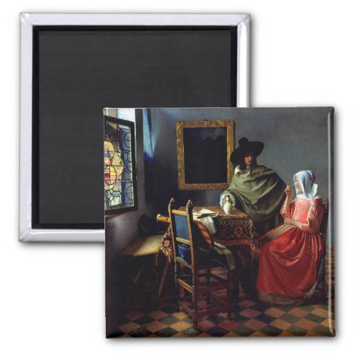 Johannes Vermeer _ The Glass of Wine Magnet
