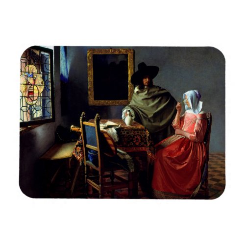 Johannes Vermeer _ The Glass of Wine Magnet