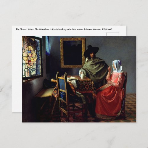 Johannes Vermeer _ The Glass of Wine Postcard