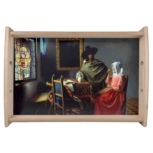 Johannes Vermeer _ The Glass of Wine Serving Tray