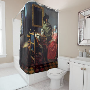 Johannes Vermeer - The Glass of Wine Shower Curtain