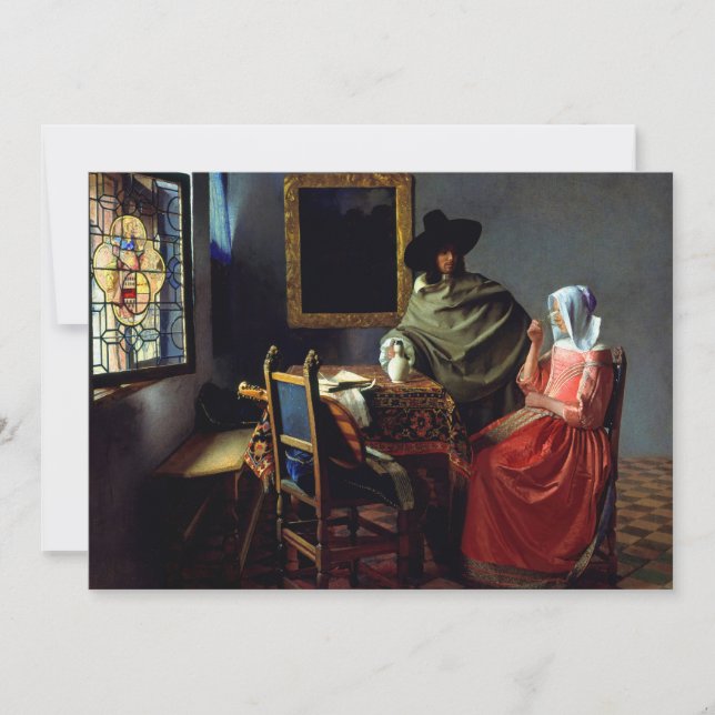 Johannes Vermeer - The Glass of Wine Thank You Card (Front)