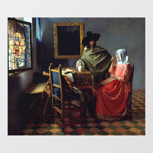 Johannes Vermeer - The Glass of Wine Window Cling (Sheet)
