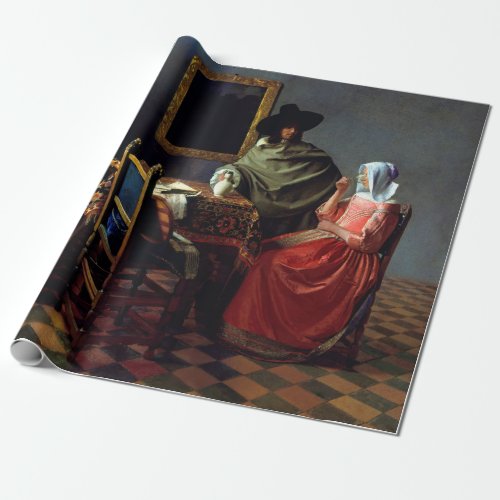 Johannes Vermeer _ The Glass of Wine Wrapping Paper