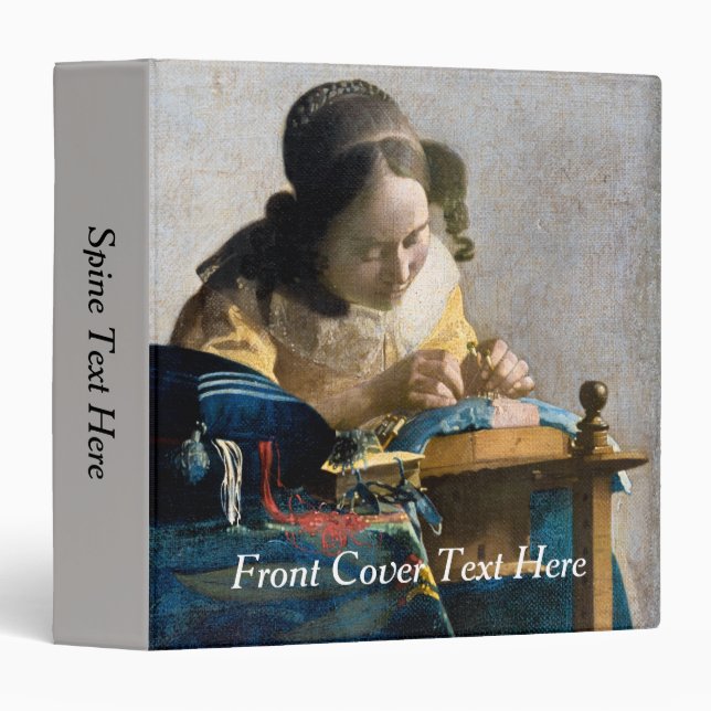 Johannes Vermeer - The Lacemaker 3 Ring Binder (Front/Spine)