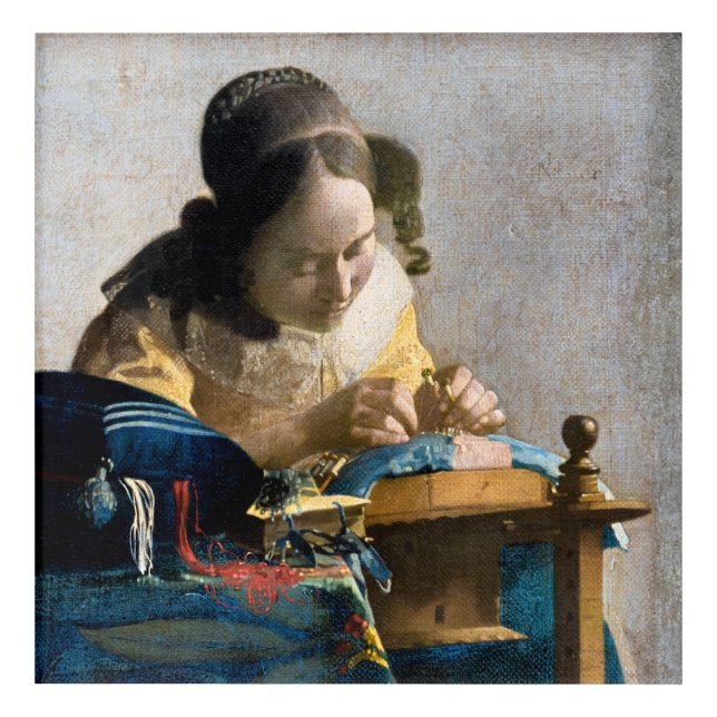 Johannes Vermeer - The Lacemaker Acrylic Print (Front)