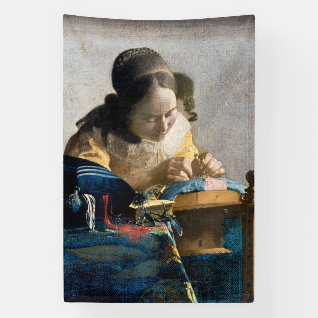 Johannes Vermeer - The Lacemaker Banner (Vertical)
