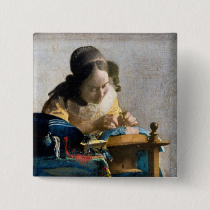 Johannes Vermeer - The Lacemaker Button