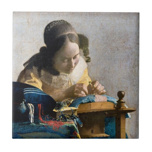 Johannes Vermeer _ The Lacemaker Ceramic Tile