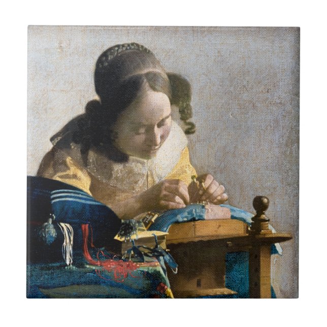 Johannes Vermeer - The Lacemaker Ceramic Tile (Front)