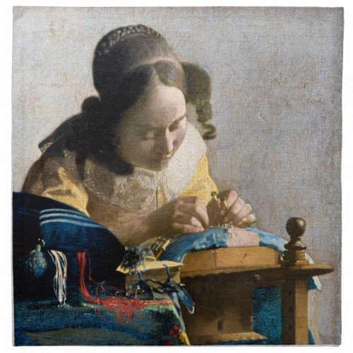 Johannes Vermeer _ The Lacemaker Cloth Napkin