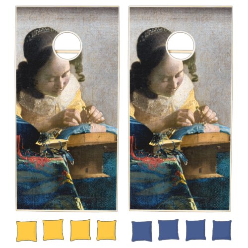 Johannes Vermeer _ The Lacemaker Cornhole Set