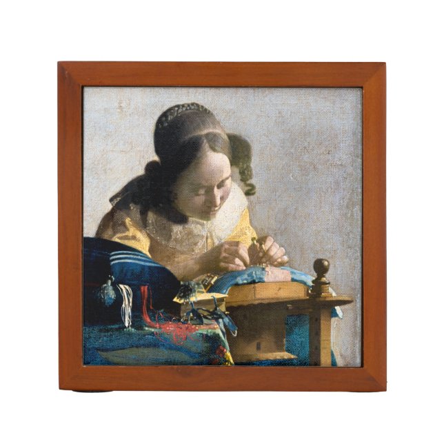 Johannes Vermeer - The Lacemaker Desk Organizer (Front)