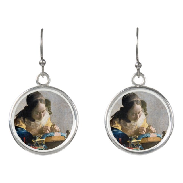 Johannes Vermeer - The Lacemaker Earrings (Front)