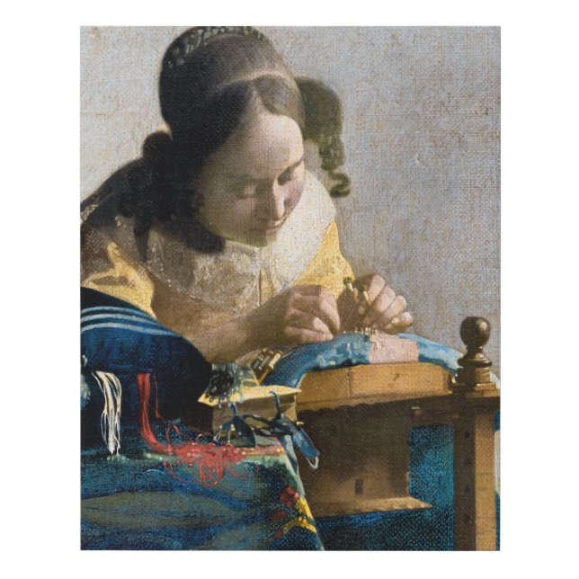 Johannes Vermeer - The Lacemaker Faux Canvas Print (Front)