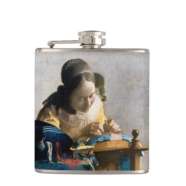 Johannes Vermeer - The Lacemaker Flask (Front)