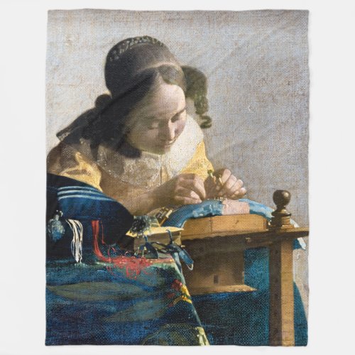 Johannes Vermeer _ The Lacemaker Fleece Blanket