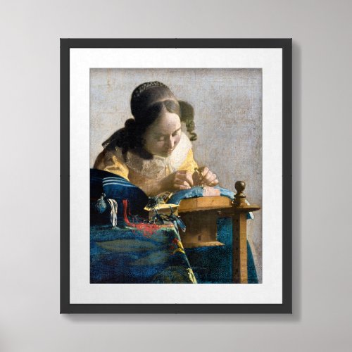 Johannes Vermeer _ The Lacemaker Framed Art