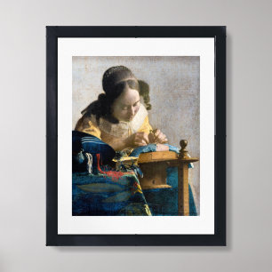 Johannes Vermeer - The Lacemaker Framed Art