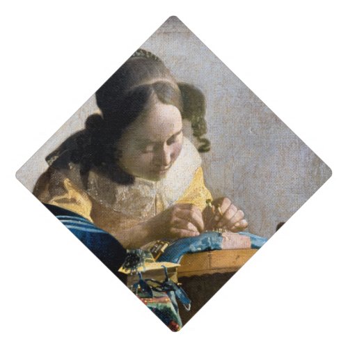 Johannes Vermeer _ The Lacemaker Graduation Cap Topper