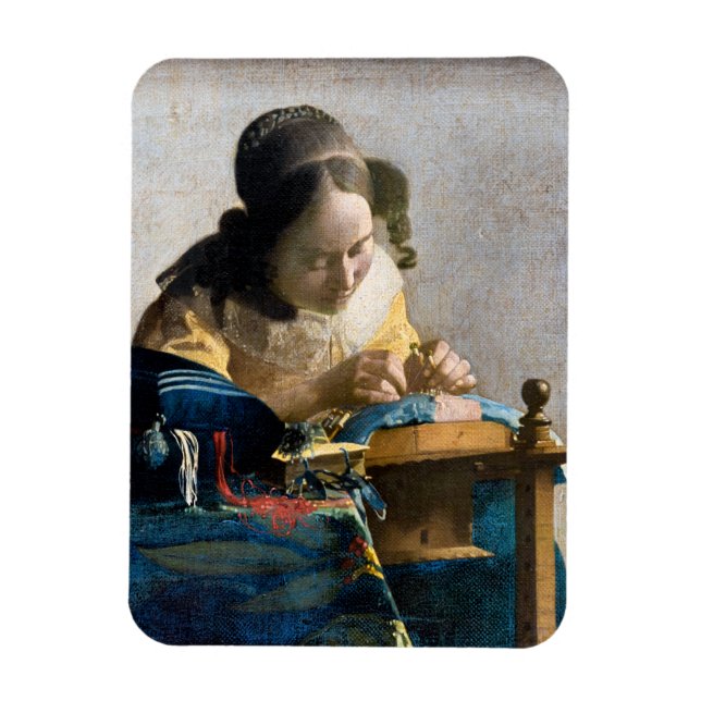 Johannes Vermeer - The Lacemaker Magnet (Vertical)