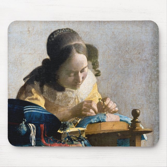 Johannes Vermeer - The Lacemaker Mouse Pad (Front)