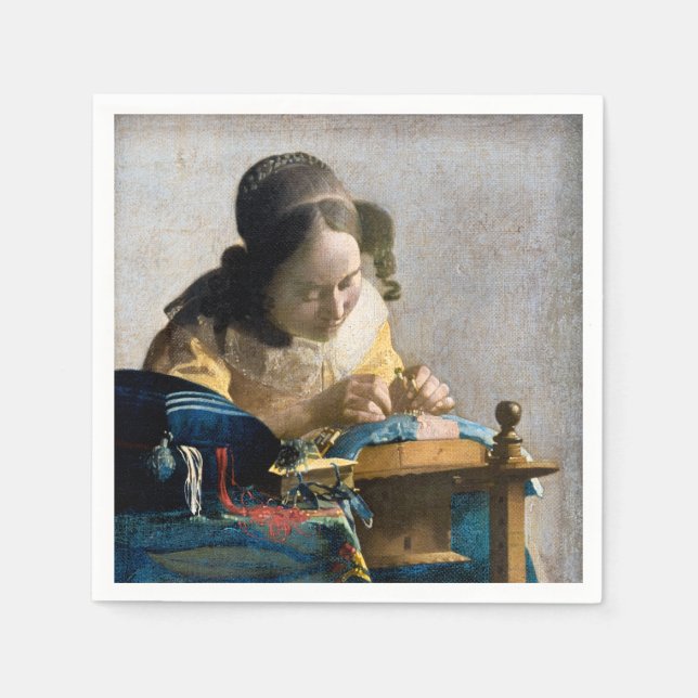 Johannes Vermeer - The Lacemaker Napkins (Front)