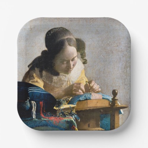 Johannes Vermeer _ The Lacemaker Paper Plates