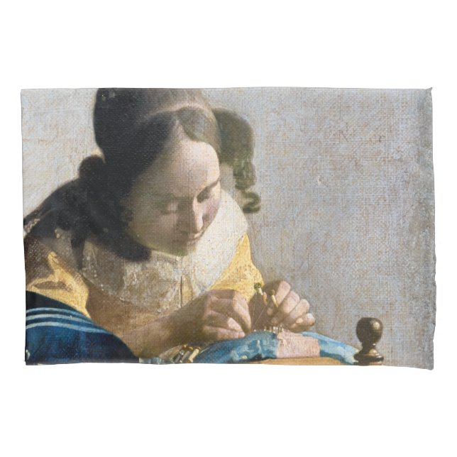 Johannes Vermeer - The Lacemaker Pillow Case (Front)