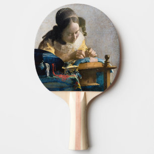 Johannes Vermeer - The Lacemaker Ping Pong Paddle