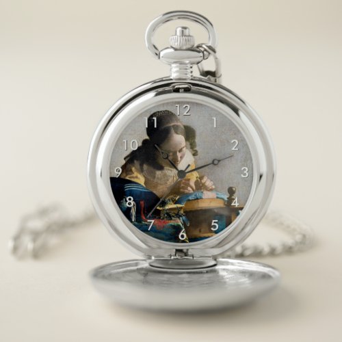 Johannes Vermeer _ The Lacemaker Pocket Watch