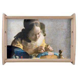 Johannes Vermeer - The Lacemaker Serving Tray