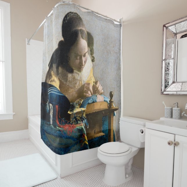 Johannes Vermeer - The Lacemaker Shower Curtain (In Situ)