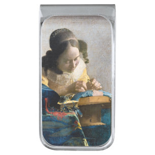 Johannes Vermeer - The Lacemaker Silver Finish Money Clip
