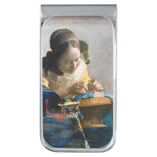 Johannes Vermeer _ The Lacemaker Silver Finish Money Clip