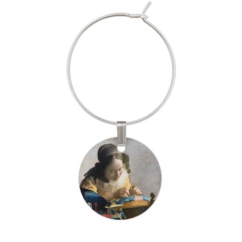 Johannes Vermeer _ The Lacemaker Wine Charm