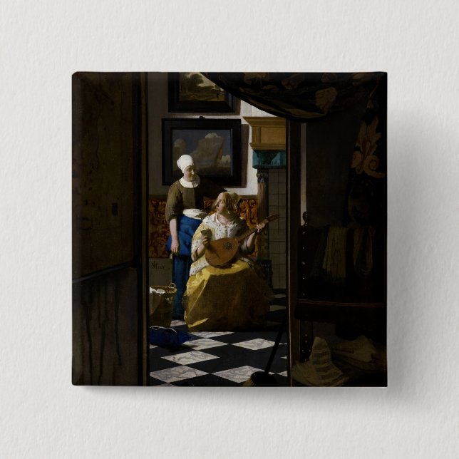 Johannes Vermeer - The Love Letter Button (Front)