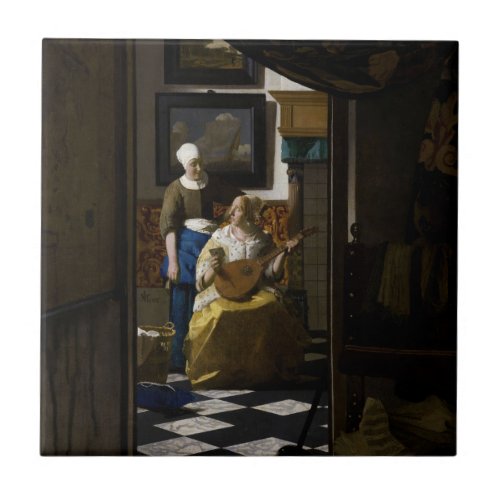 Johannes Vermeer _ The Love Letter Ceramic Tile