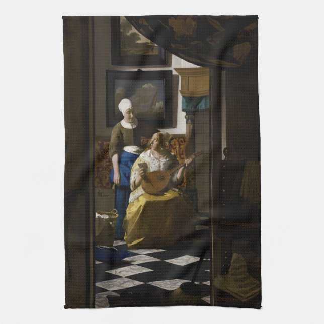 Johannes Vermeer - The Love Letter Kitchen Towel (Vertical)