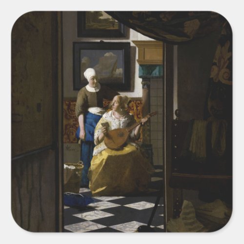 Johannes Vermeer _ The Love Letter Square Sticker
