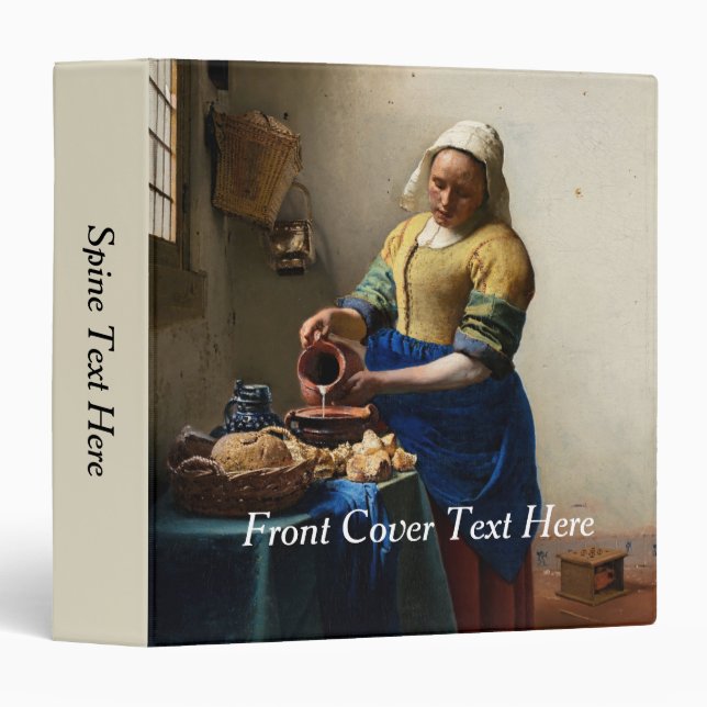 Johannes Vermeer - The Milkmaid 3 Ring Binder (Front/Spine)