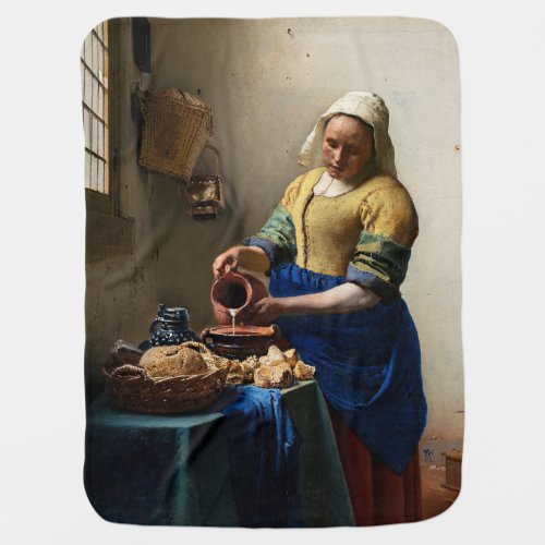 Johannes Vermeer _ The Milkmaid Baby Blanket
