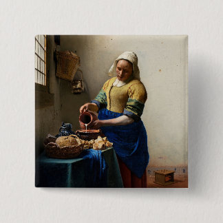 Johannes Vermeer - The Milkmaid Button