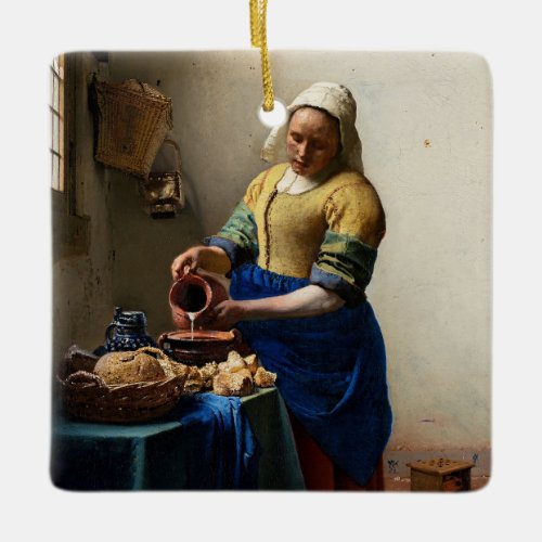 Johannes Vermeer _ The Milkmaid Ceramic Ornament